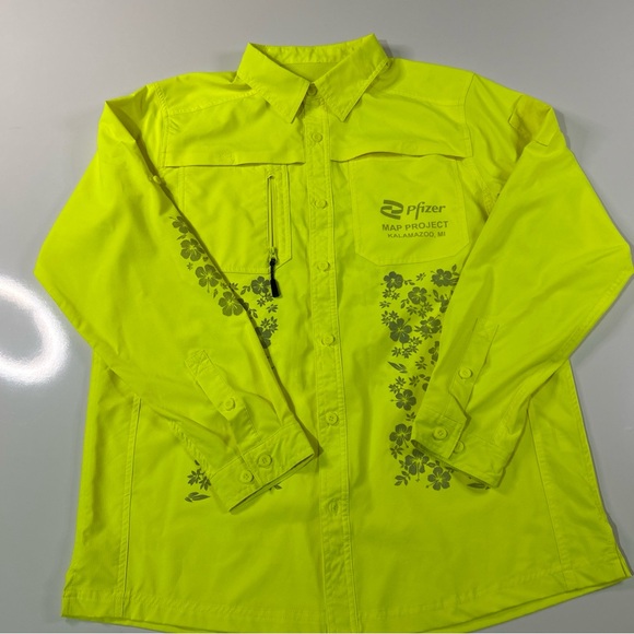 GSS High Visibility Workwear Shirt Unisex Women Medium Pockets Roll Up Buttons - Picture 3 of 10
